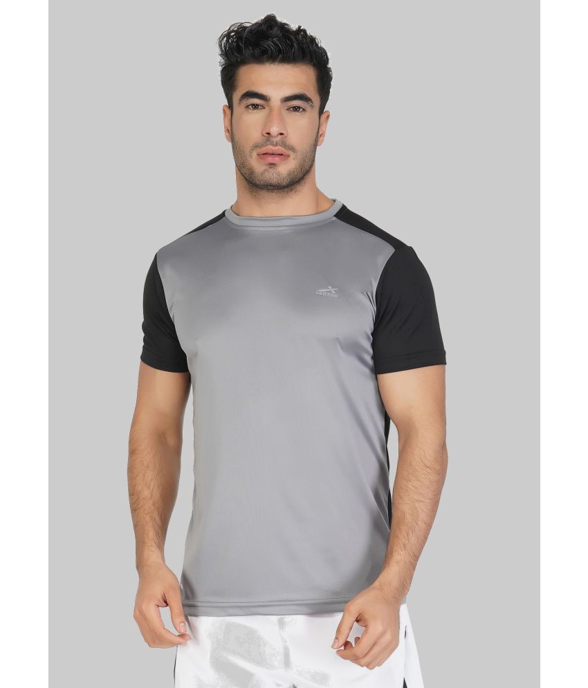     			Vector X - Grey Polyester Regular Fit Men's Sports T-Shirt ( Pack of 1 )