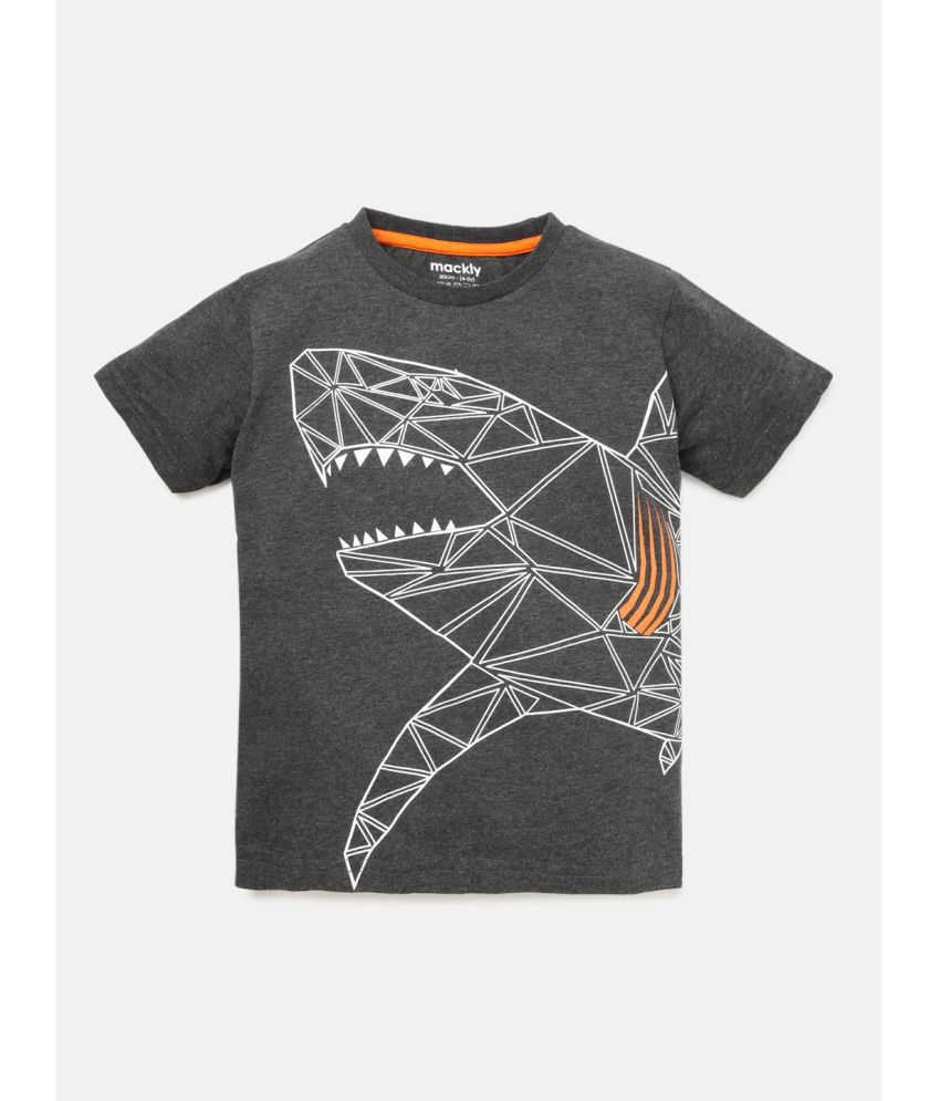 Mackly - Gray Cotton Boy's T-Shirt ( Pack of 1 )