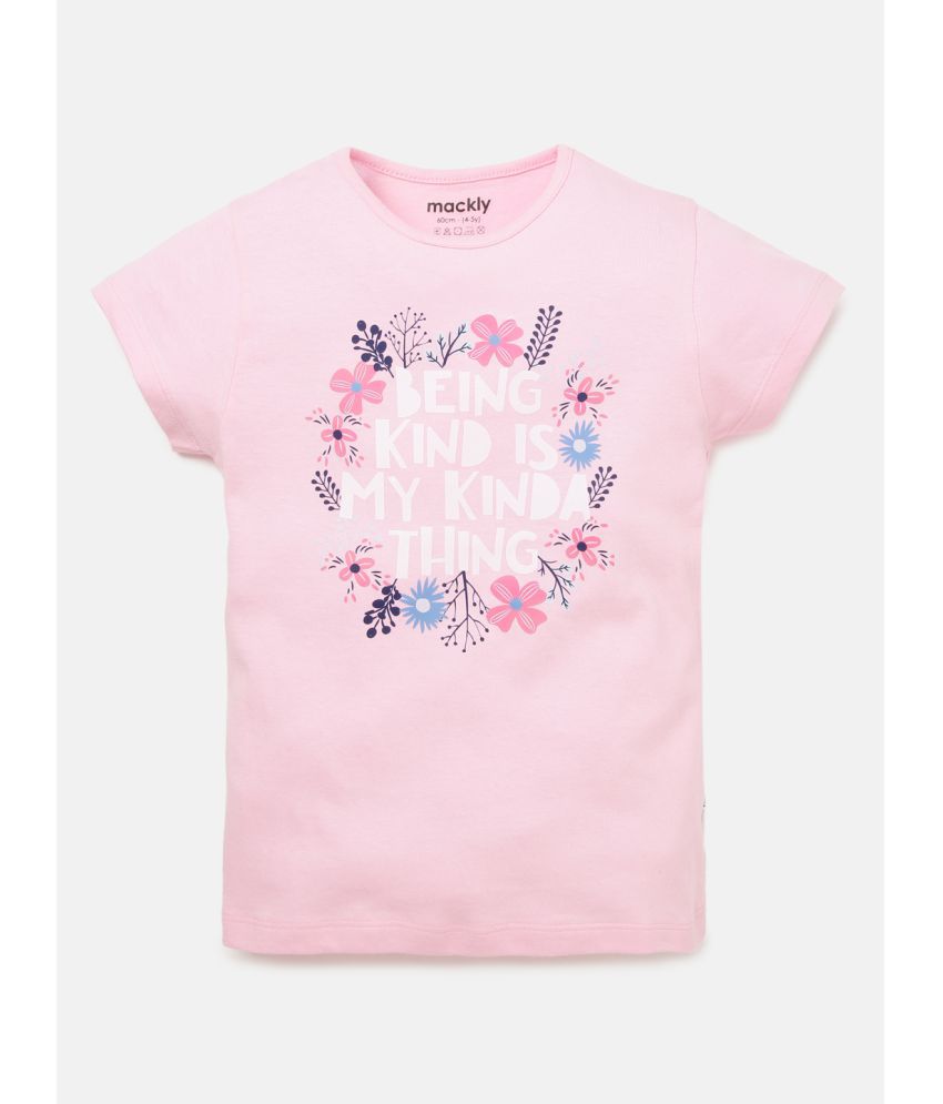     			Mackly - Pink Cotton Girls T-Shirt ( Pack of 1 )