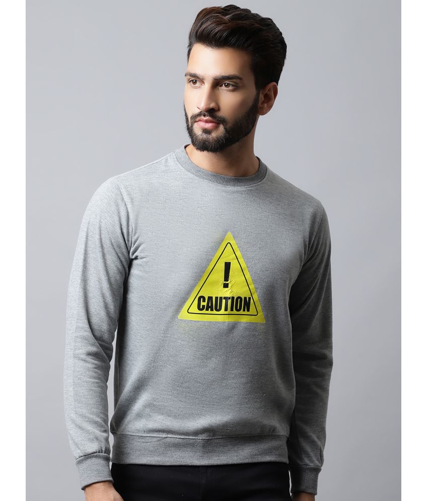     			OBAAN - Grey Cotton Blend Regular Fit Men's Sweatshirt ( Pack of 1 )