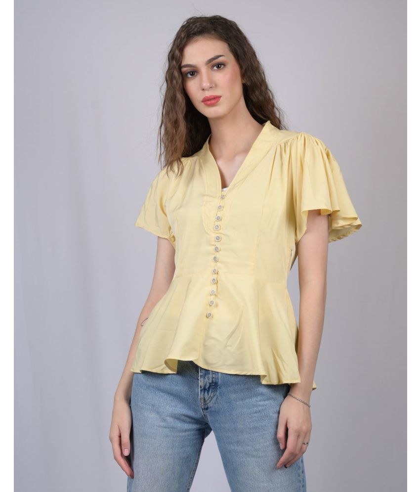     			OWO THE LABEL - Yellow Polyester Women's Empire Top ( Pack of 1 )