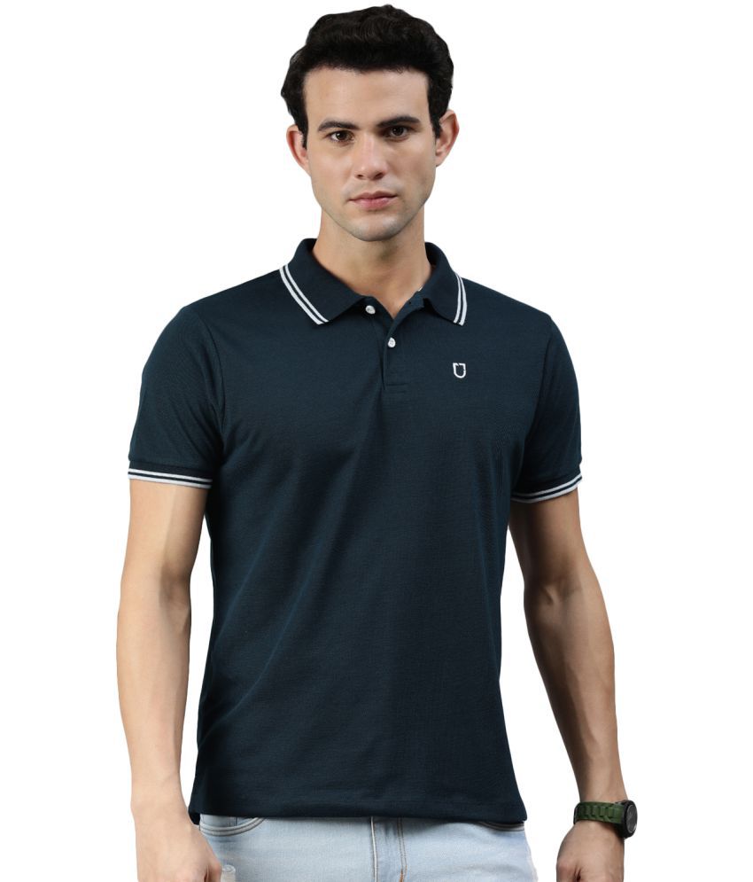     			Urbano Fashion - Blue Cotton Blend Slim Fit Men's Polo T Shirt ( Pack of 1 )