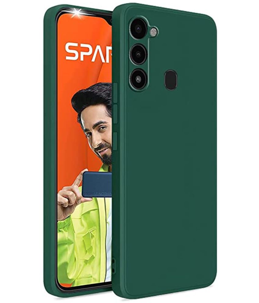     			KOVADO - Green Cloth Plain Cases Compatible For Tecno Spark Go 2022 ( Pack of 1 )