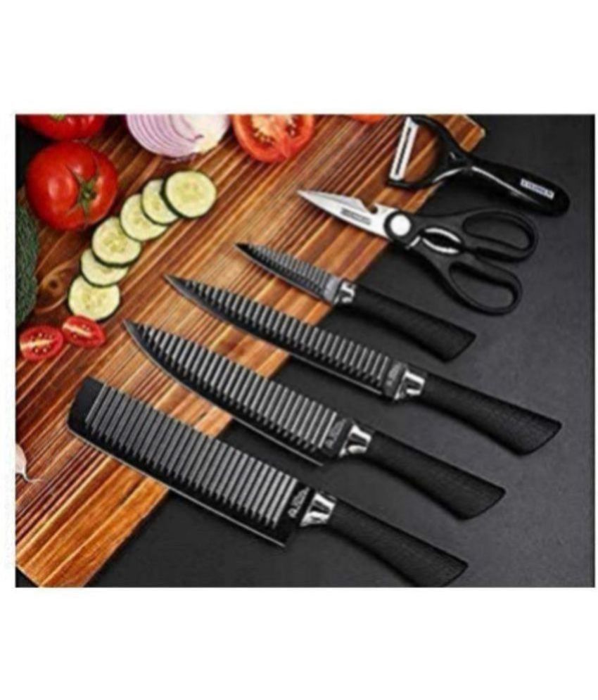     			Rangwell - Black Stainless Steel Chef Knife ( Pack of 1 )