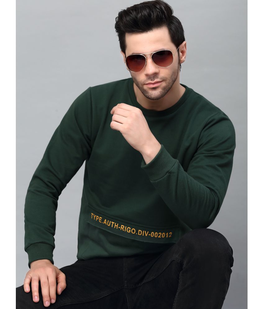     			Rigo - Green Fleece Regular Fit Men's Sweatshirt ( Pack of 1 )