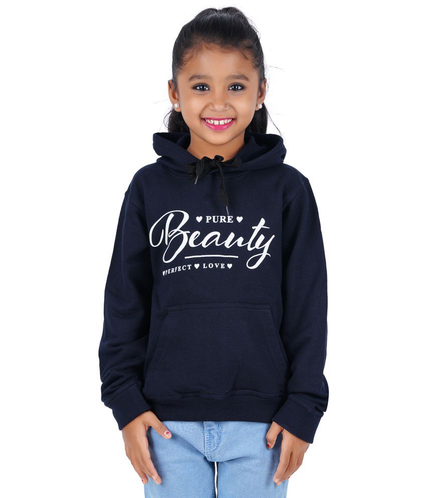     			Fleximaa  and Girls Printed Navy Blue Sweatshirt/Hoodies