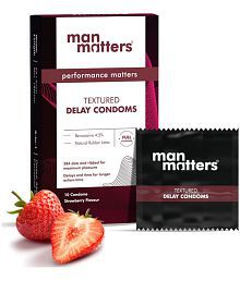 3-in-1 Strawberry Flavour Condoms for Men | Extra Dotted/ Crystal, Ribbed, Delay for Maximum Pleasure | 100% Electronically Tested