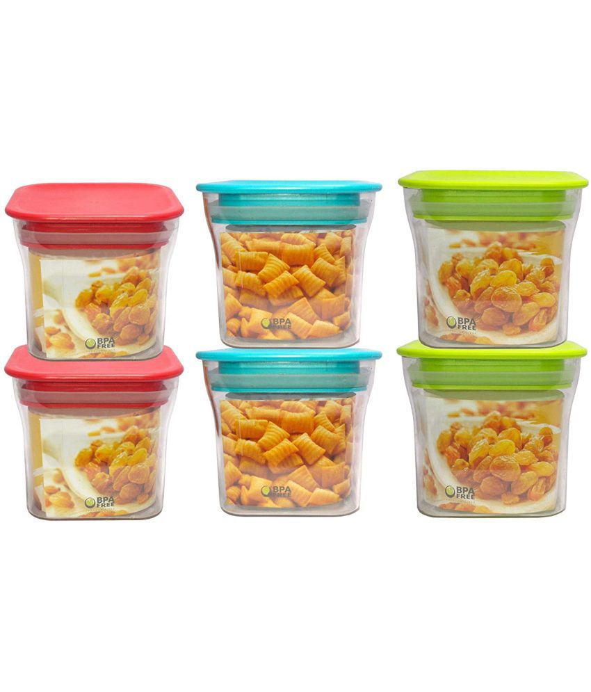     			Analog kitchenware - Polyproplene Multicolor Food Container ( Set of 6 - 550 )