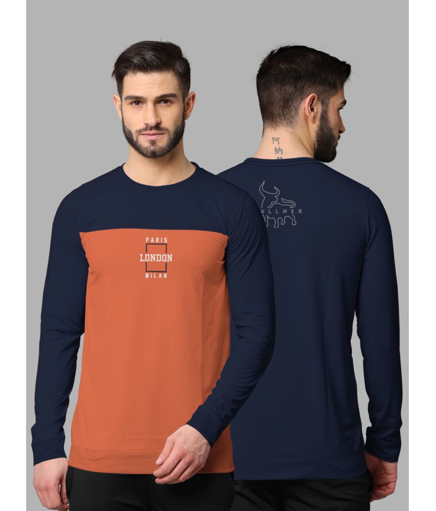     			BULLMER - Navy Cotton Blend Regular Fit Men's T-Shirt ( Pack of 1 )