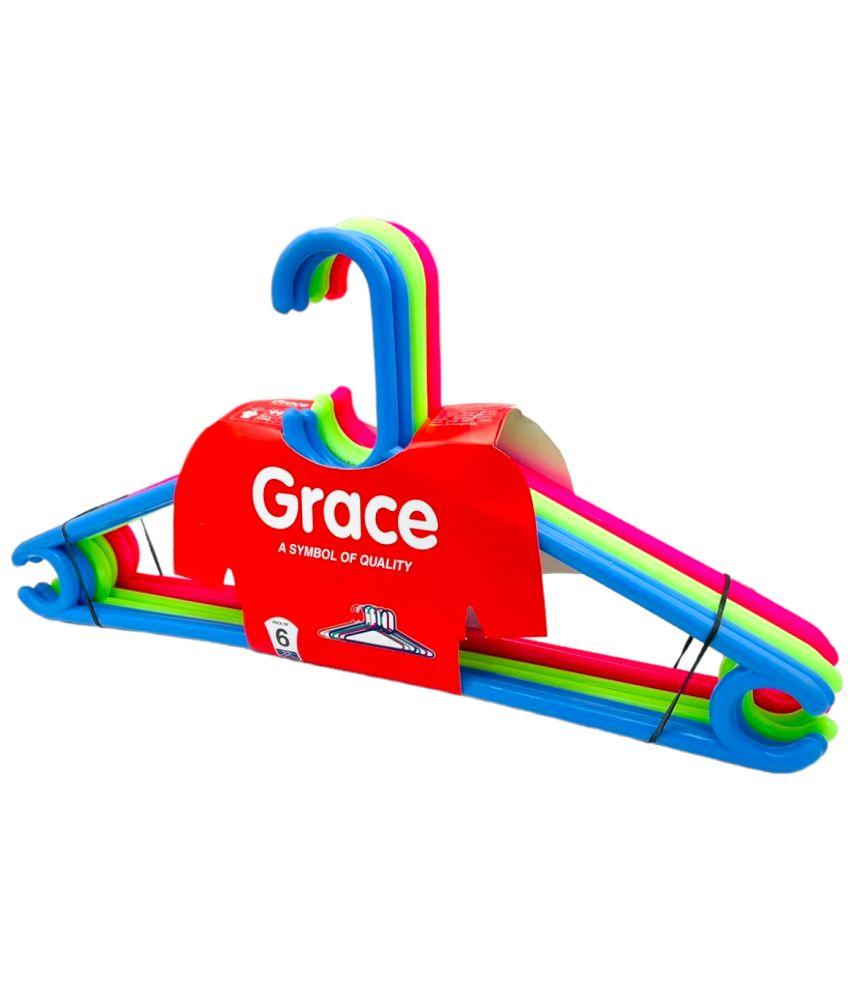 EZVISION Plastic Standard Clothes Hangers ( Pack of 6 ) Buy EZVISION