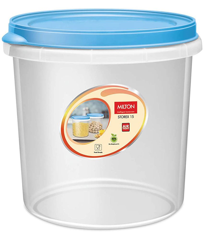     			Milton Storex Plastic Storage Container with Lid, 15 Litres, Transparent | Storage Jar | Kitchen Organiser | Refrigerator Container | Air Tight | BPA Free | Modular