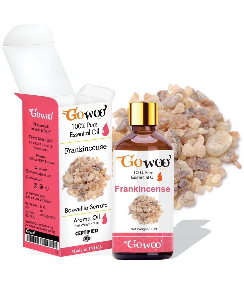    			GO WOO 100% Pure Frankincense Oil, Virgin & Undiluted, For Hair Fall Control, Anti Wrinkle, Pimple Care (30ml)