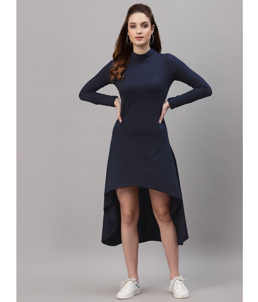 Rigo - Blue Cotton Women's Asymmetric Dress ( Pack of 1 )