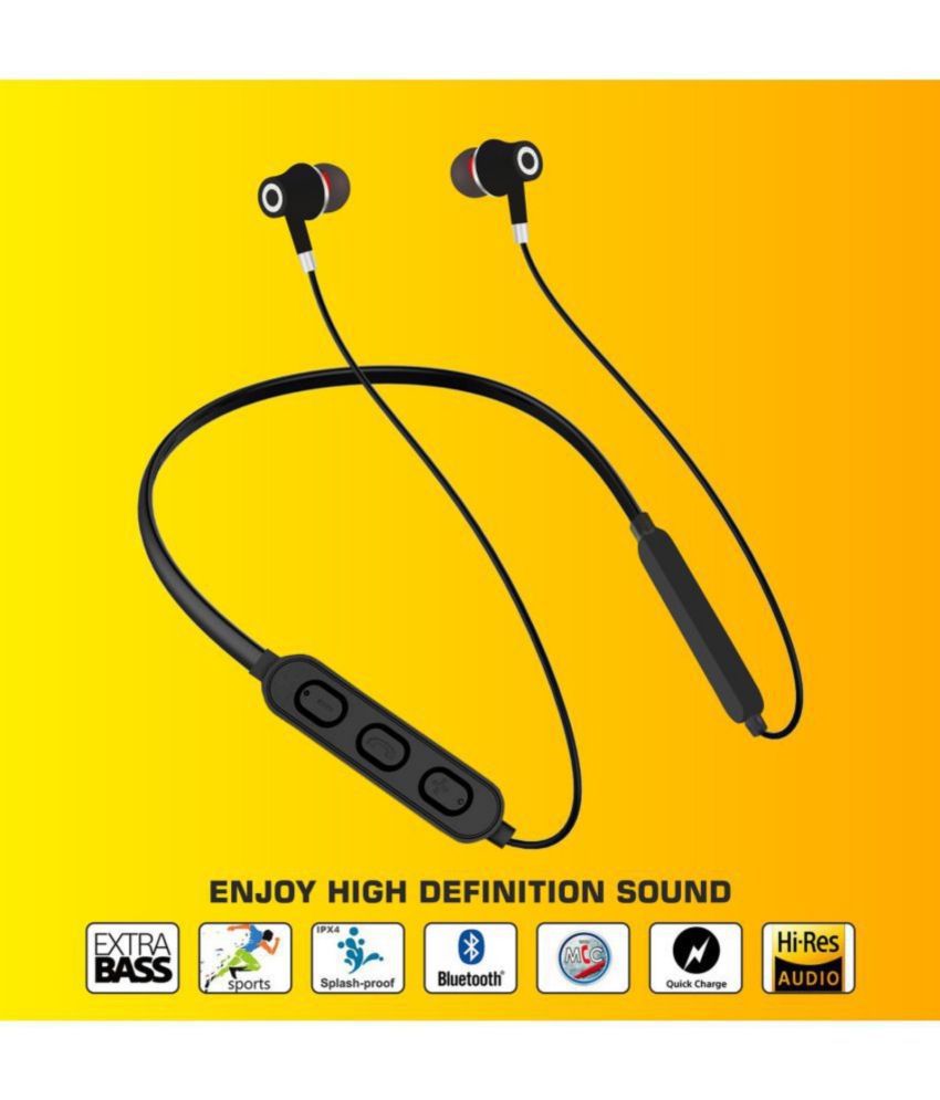 UBON BT-5500 WIRELESS In Ear Bluetooth Neckband 10 Hours Playback IPX4(Splash & Sweat Proof) Active Noise cancellation -Bluetooth V 5.0 Black