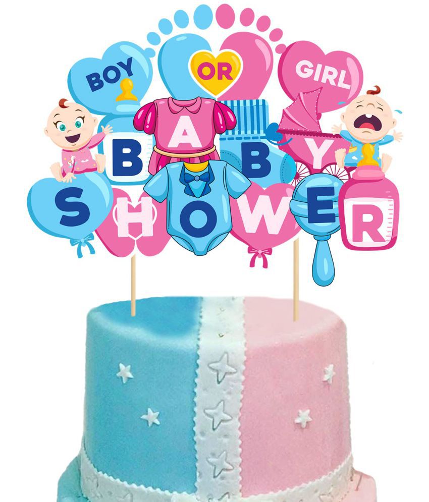     			Zyozi  Baby Shower Cake Topper 1 pc Baby Shower Party Supplies Cake Decorations for boy or girl baby shower