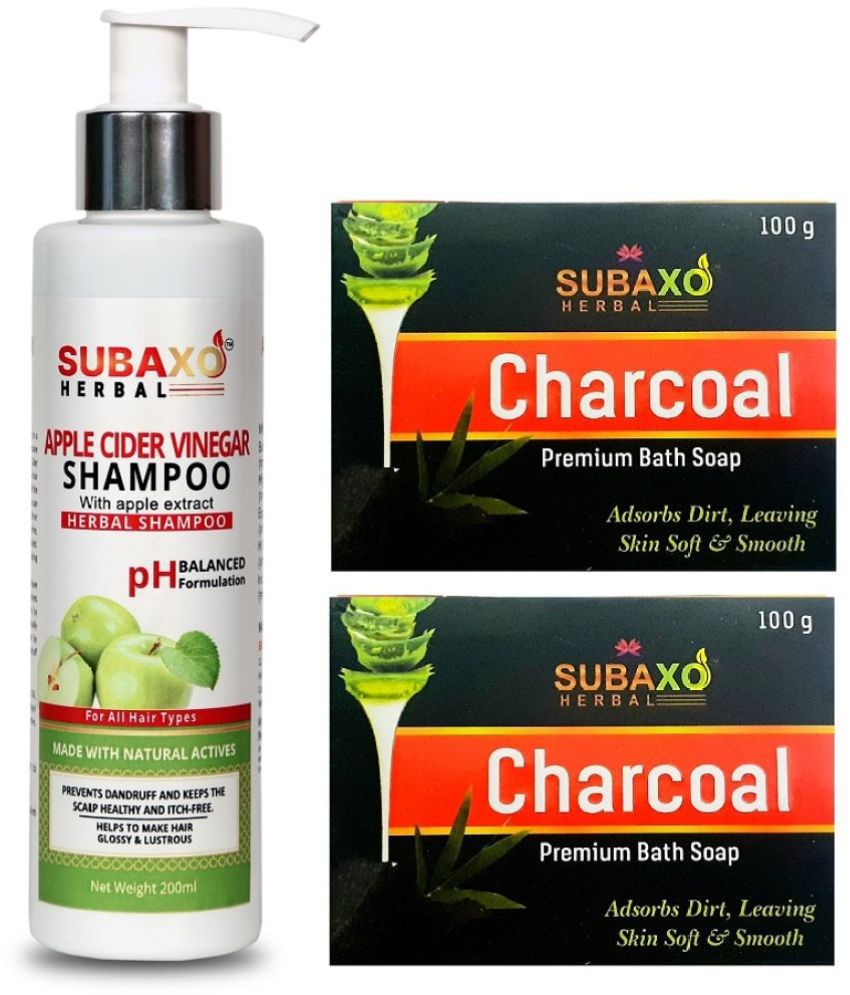     			Herbal Apple Cider Vinegar Shampoo 200 Ml & Charcoal Soap 2 Pc Each 100 G