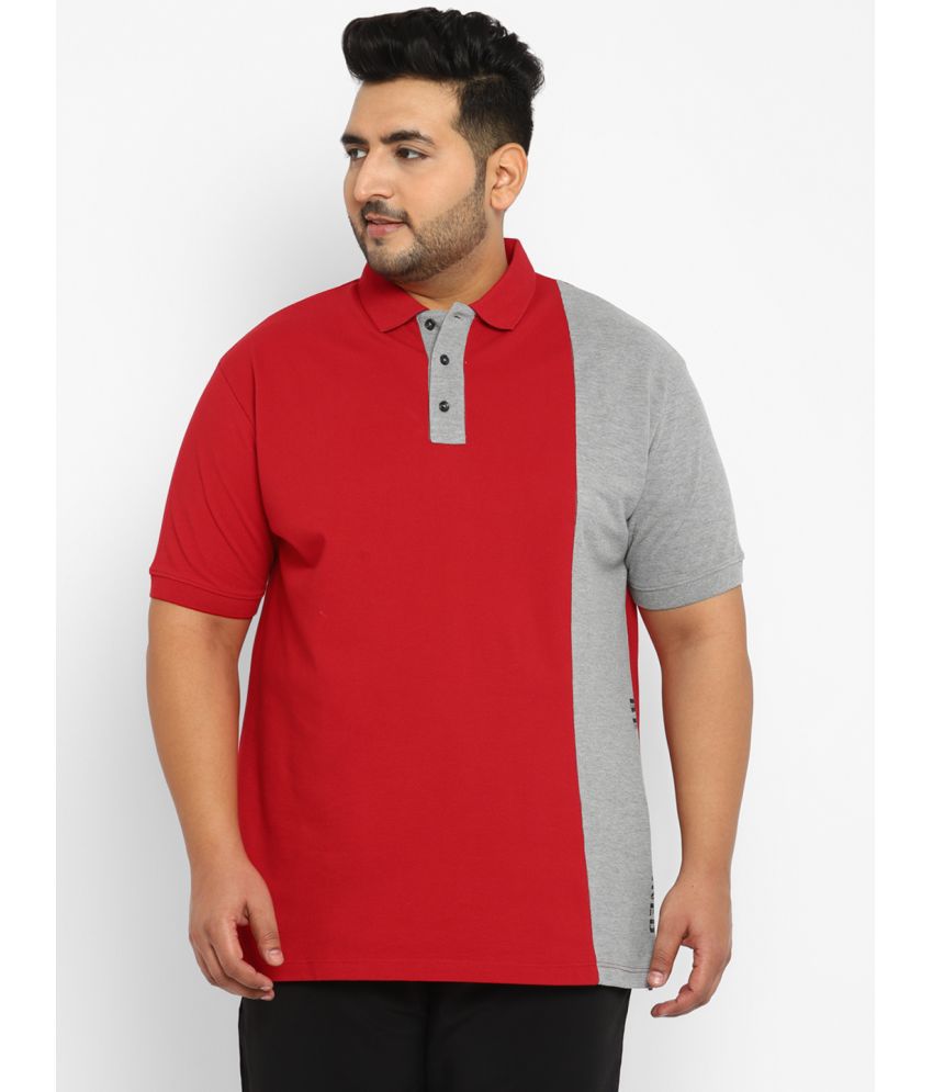     			YUUKI - Red Cotton Oversized Fit Men's Sports Polo T-Shirt ( Pack of 1 )