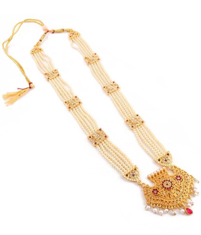     			Jewar Mandi - Multi Color Brass Necklace ( Pack of 1 )