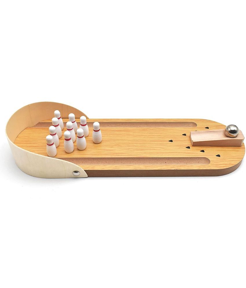 Channapatna Toys Miniature Bowling Ball Game Desktop Office Indoor