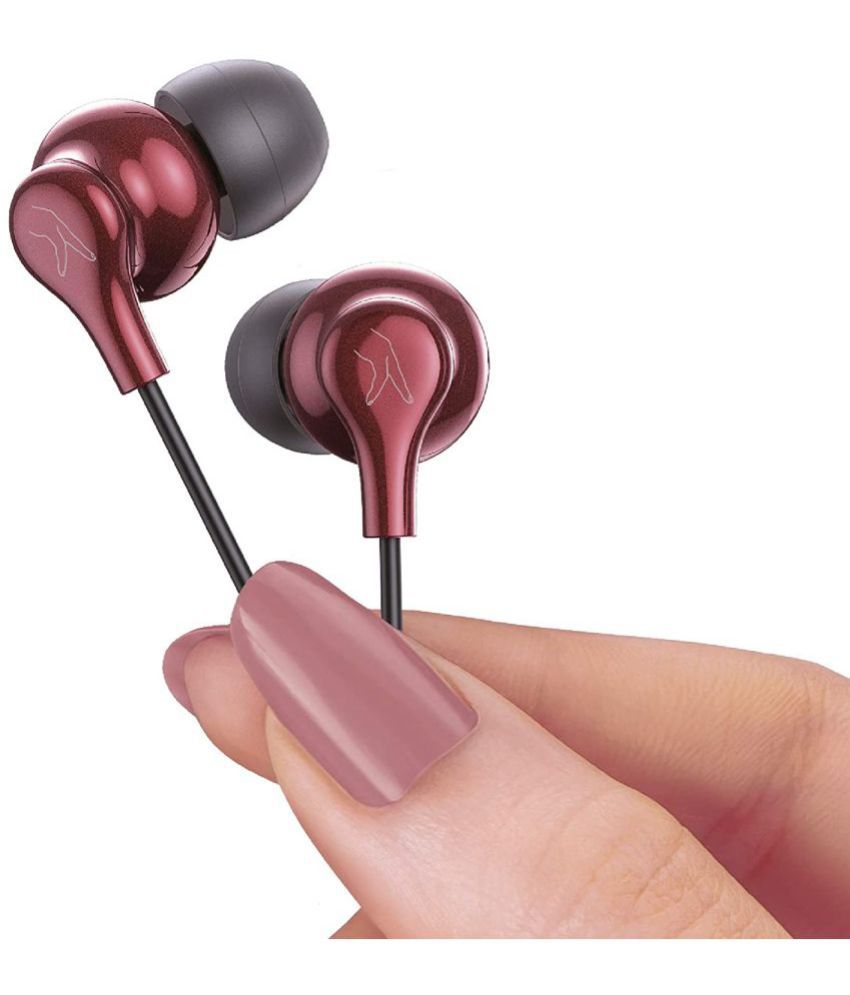     			FINGERS SoundBoss - Burgundy In Ear Wired With Mic Headphones/Earphones Brown