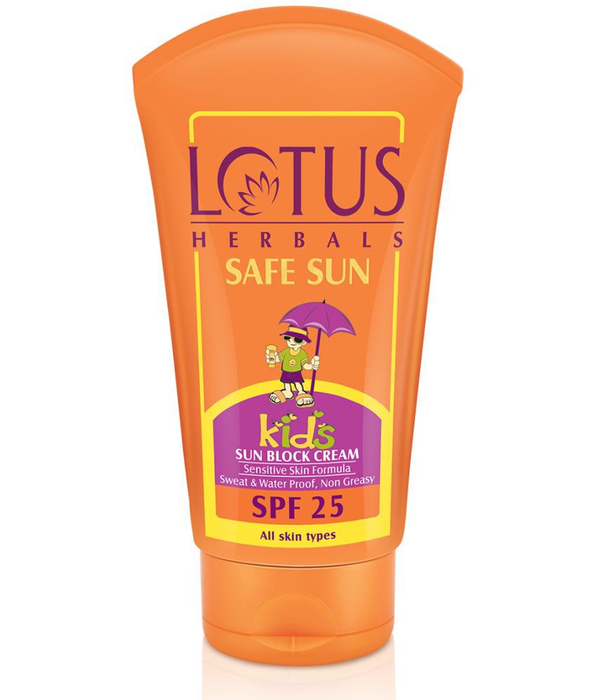     			Lotus Herbals Safe Sun Kids Sunscreen Cream, Sensitive Skin Formula, SPF 25, Non Greasy, 50g