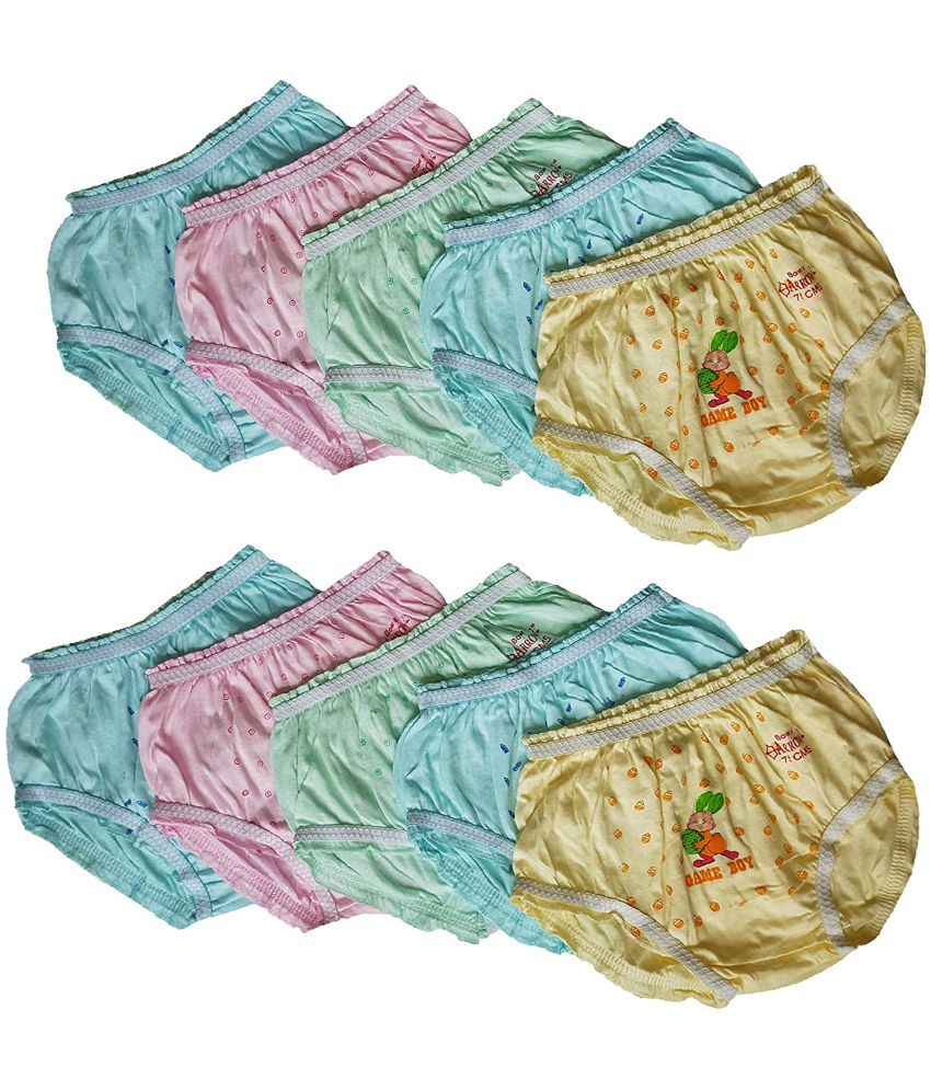     			little PANDA Baby Economical Cotton Panties, Multi-Colored (Pack of 10)
