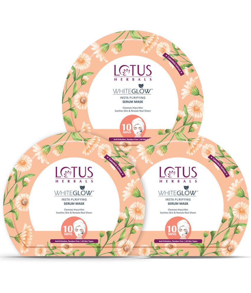     			Lotus Herbals Whiteglow Insta Purifying Serum Mask (Pack of 3)