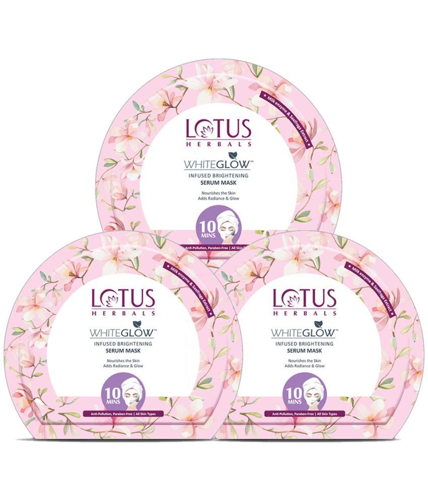     			Lotus Herbals Whiteglow Infused Brightening Serum Mask (Pack of 3)