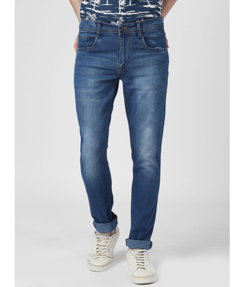     			UrbanMark Men Slim Fit Medium Blue Light Weight Stretchable Jeans