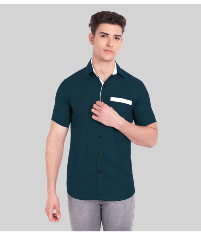     			Vida Loca - Turquoise  Cotton Blend Slim Fit Men's Casual Shirt ( Pack of 1 )