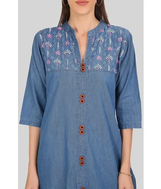 Denim Stitched Kurtis Buy Denim Stitched Kurtis Online at Low