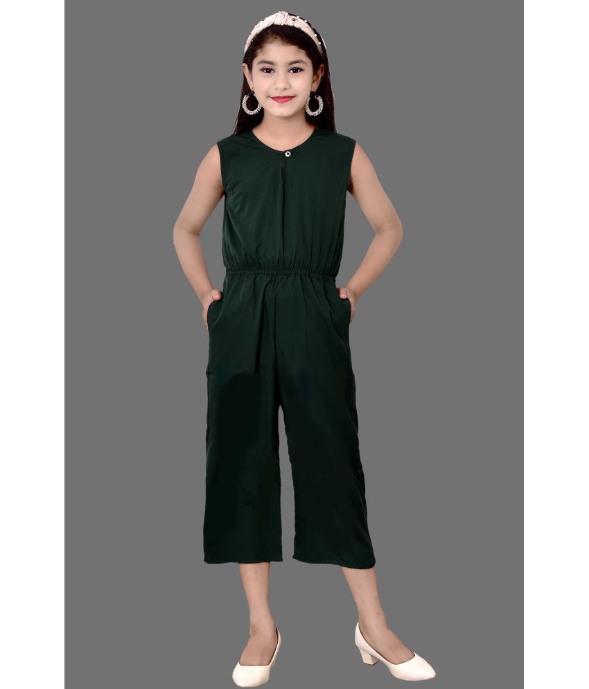     			Arshia Fashions - Green Crepe Girls Jumpsuit ( Pack of 1 )