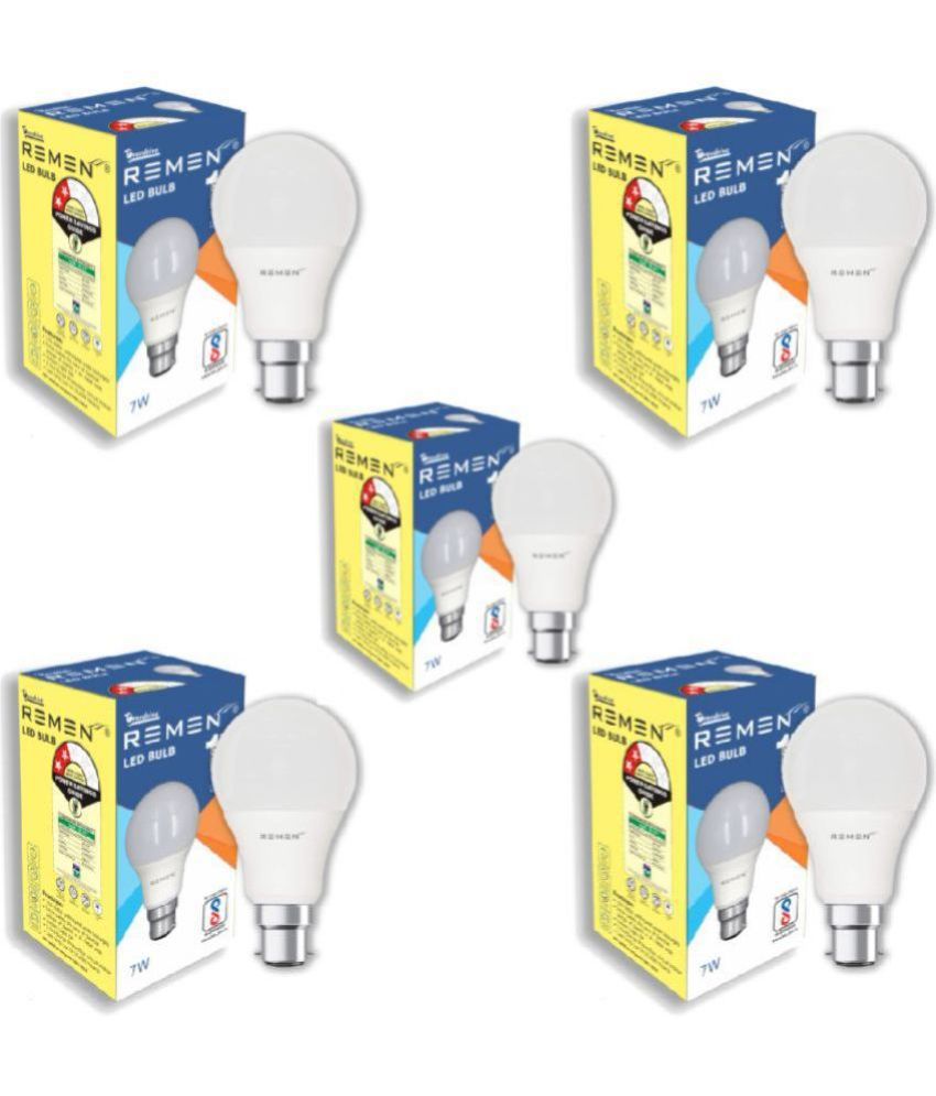     			Remen Led Lites - 7W Cool Day Light LED Bulb ( Pack of 5 )