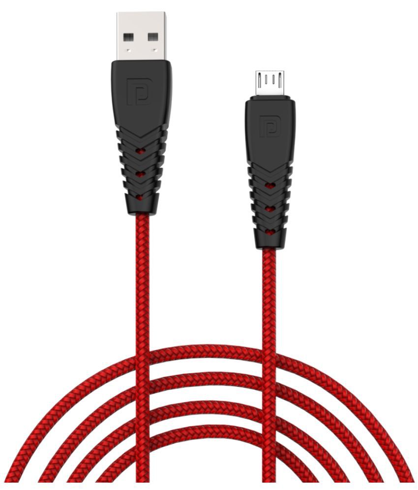     			Portronics - Red 3A USB Data Cable 1 Meter
