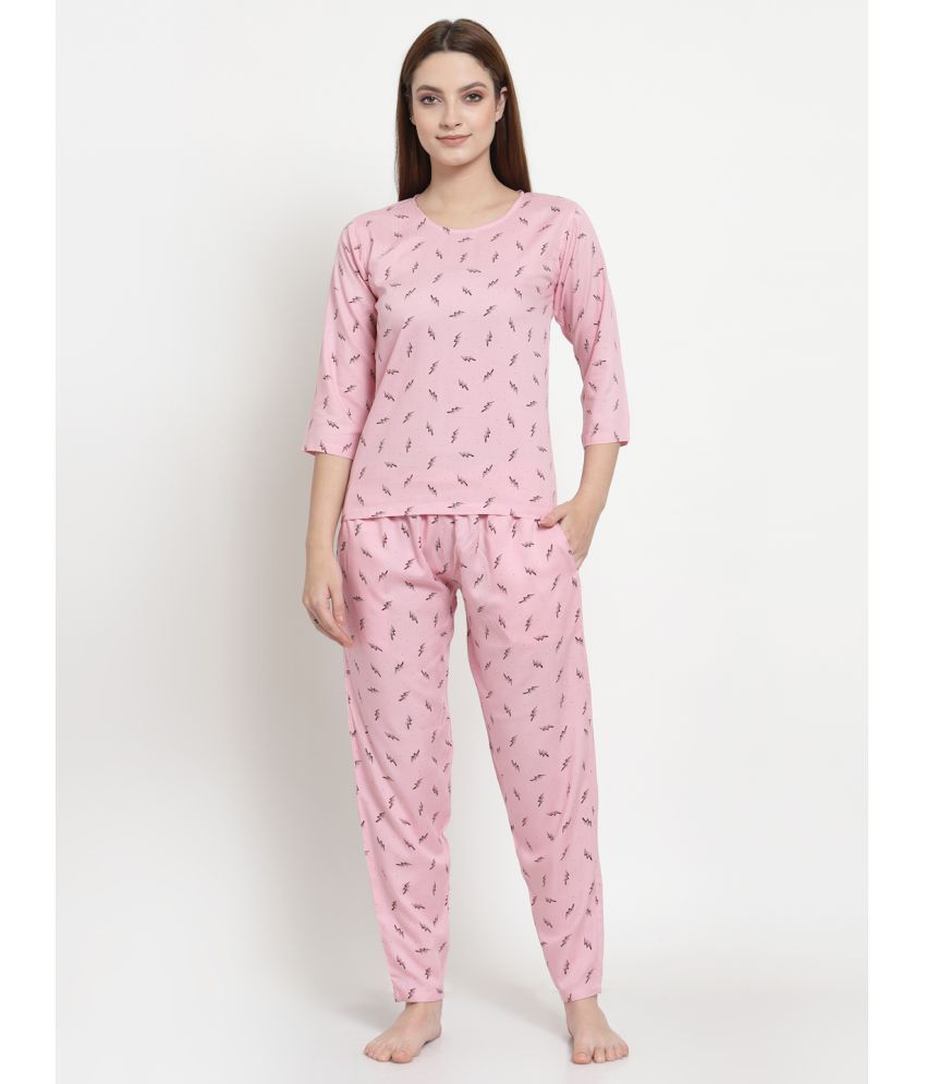     			Uzarus - Pink Cotton Blend Women's Nightwear Nightsuit Sets ( Pack of 1 )