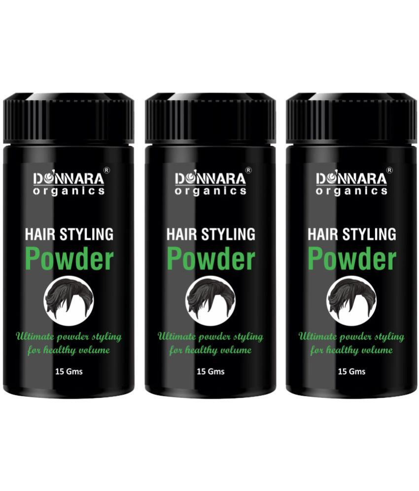 Donnara Organics Hair Styling Powder for Voluminous Thin Hair with Matte Finish Clay 15 gm Pack of 3