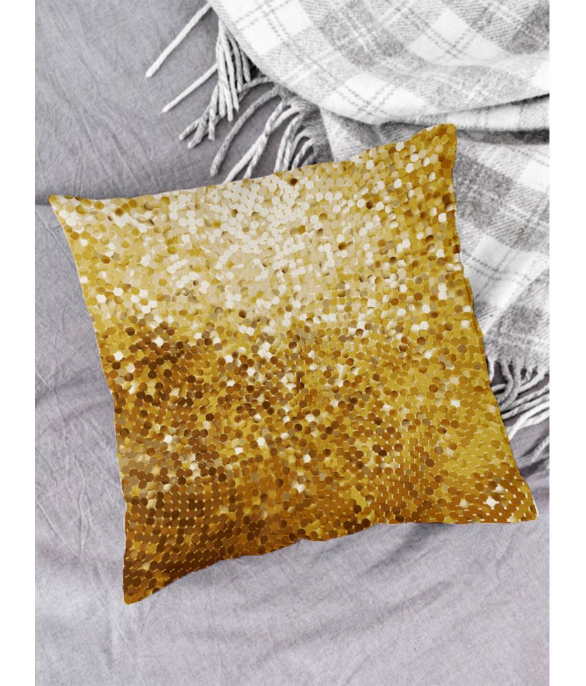     			Houzzcode - Water Repellent Yellow Polyester Pillow Covers 40x40x3 ( Pack of 1 )