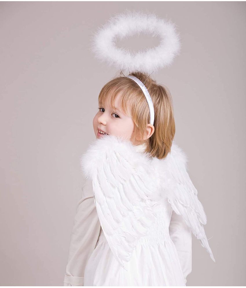     			Kaku Fancy Dresses Angel Hairband/Fluffy Hairband/Halo Hairband/Fairy Hairband/Christmas Party Dress Props Xmas Gift for Children -White, for Girls