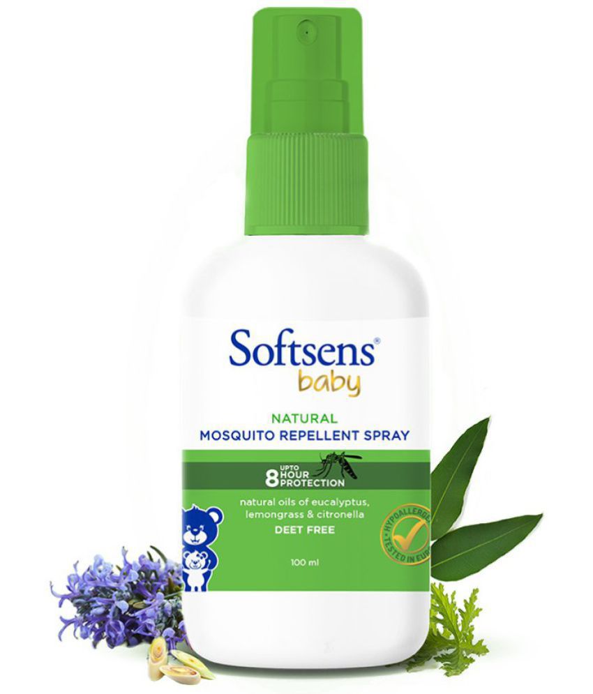     			Softsens Baby Natural Mosquito Repellent Spray 100ml |DEET Free, Eucalyptus, Citronella & lemongrass