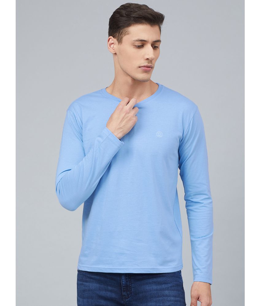     			Chkokko - Sky Blue Cotton Blend Regular Fit Men's T-Shirt ( Pack of 1 )