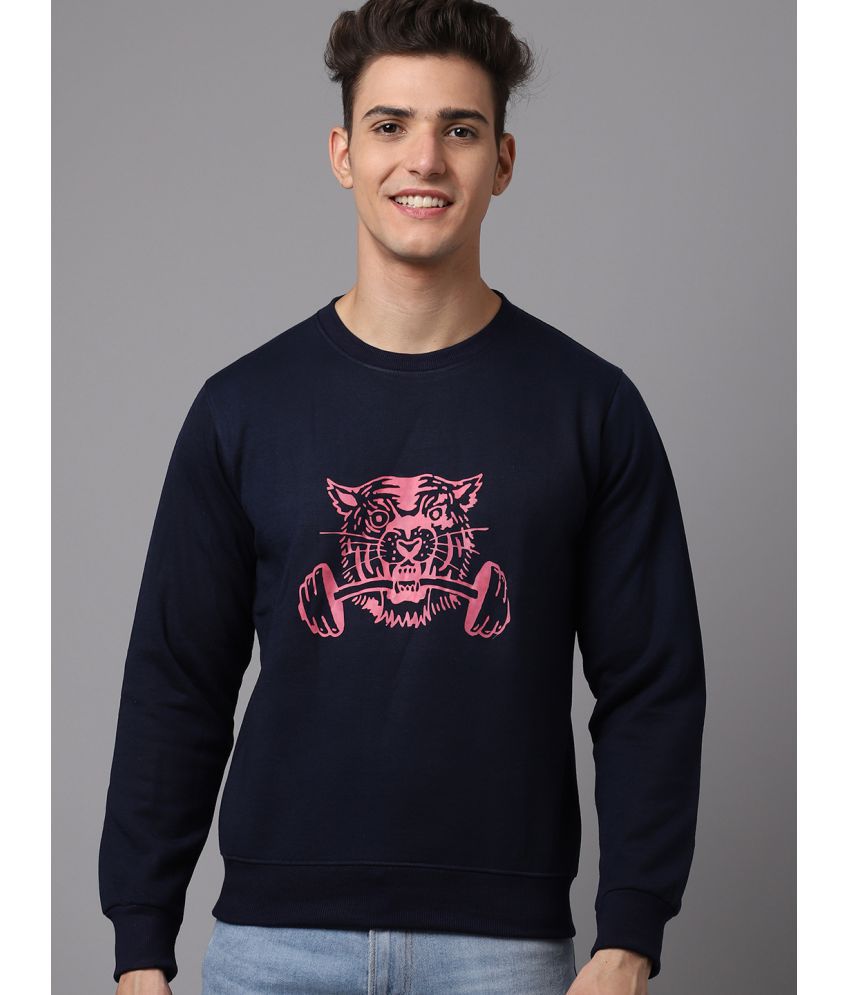     			OBAAN - Navy Fleece Regular Fit Men's Sweatshirt ( Pack of 1 )