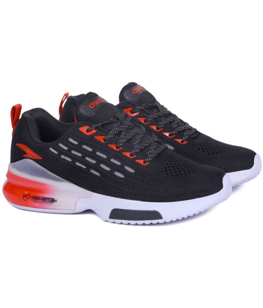     			ASIAN - OXYGEN-05 Black Men's Sports Running Shoes