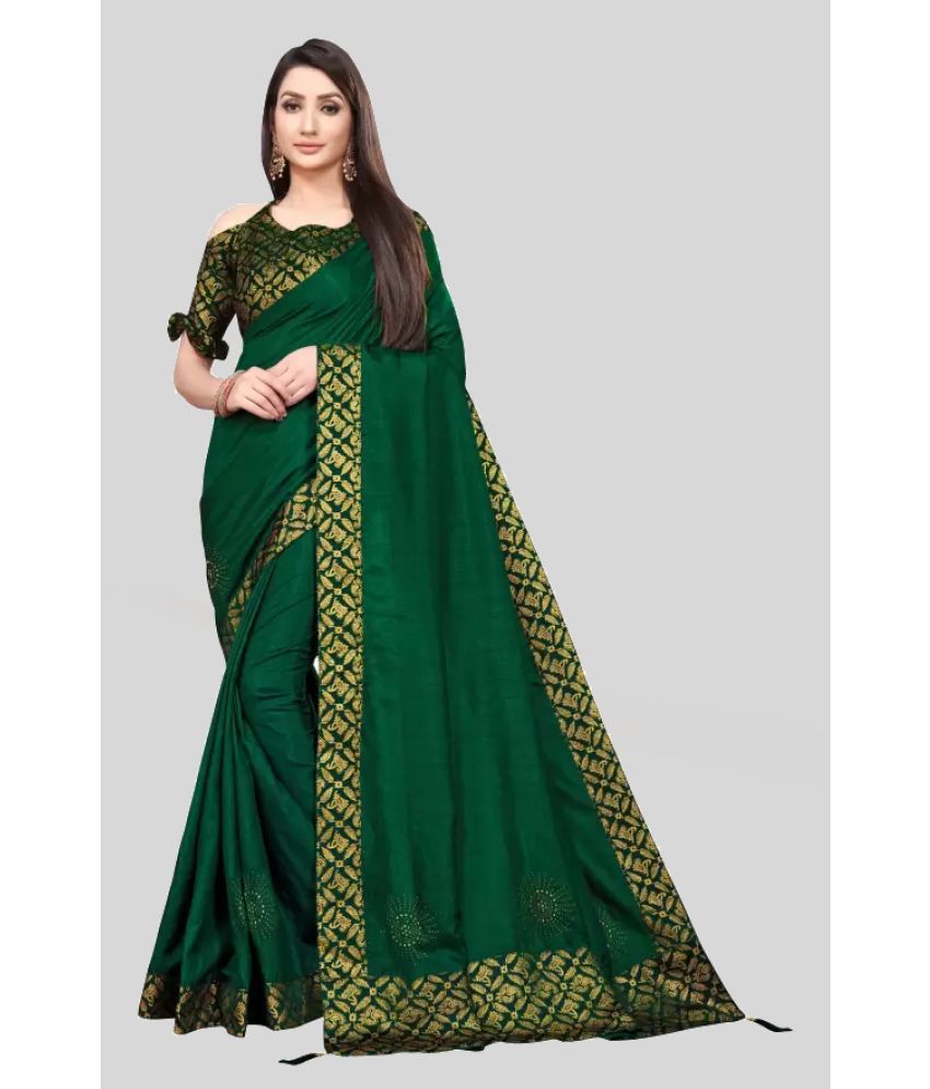     			Darshita International - Green Art Silk Saree With Blouse Piece ( Pack of 1 )