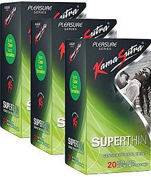 Kamasutra SUPERTHIN Flavour Condom Condom (Set of 3, 60S) (20 in each Packet)
