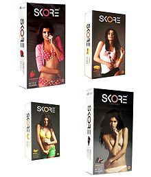Skore Fruit Jumbo Combo Pack Condom (Set Of 4, 10S)