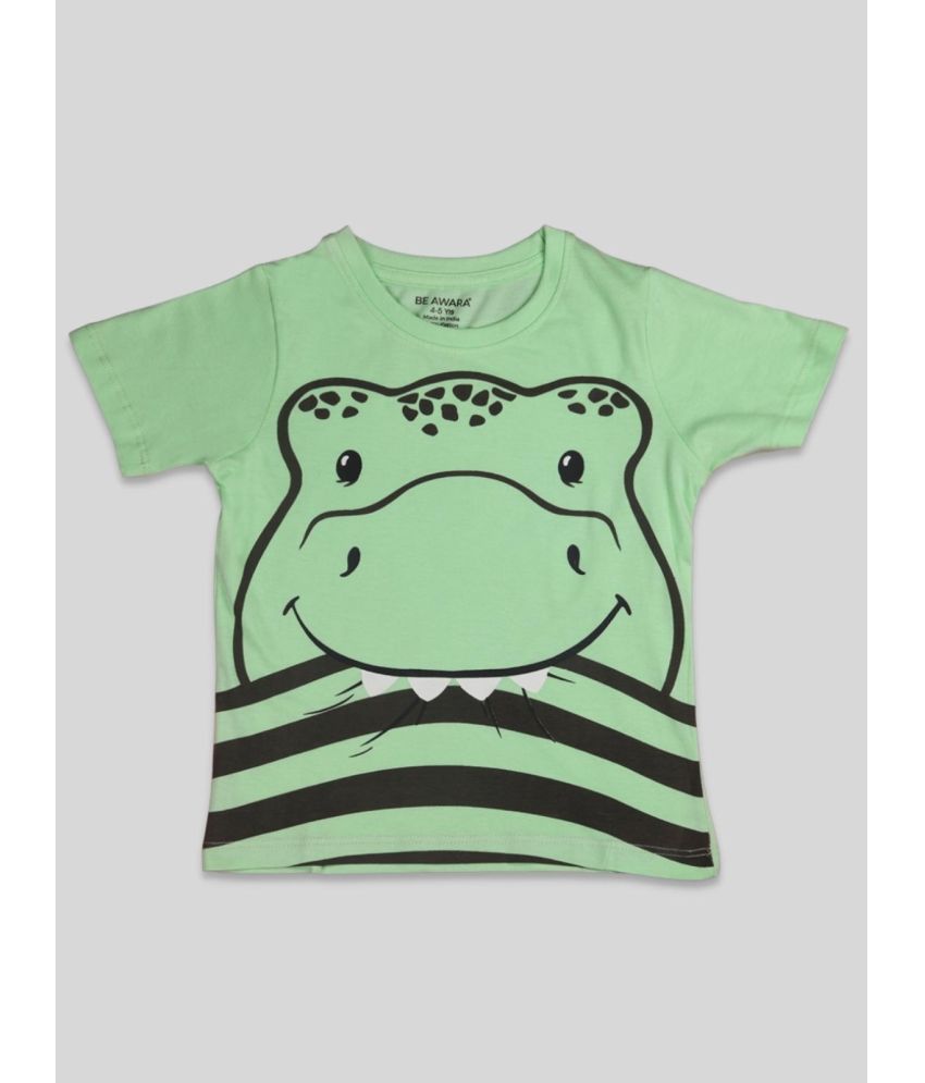 Be Awara - Green Cotton Boy's T-Shirt ( Pack of 1 )