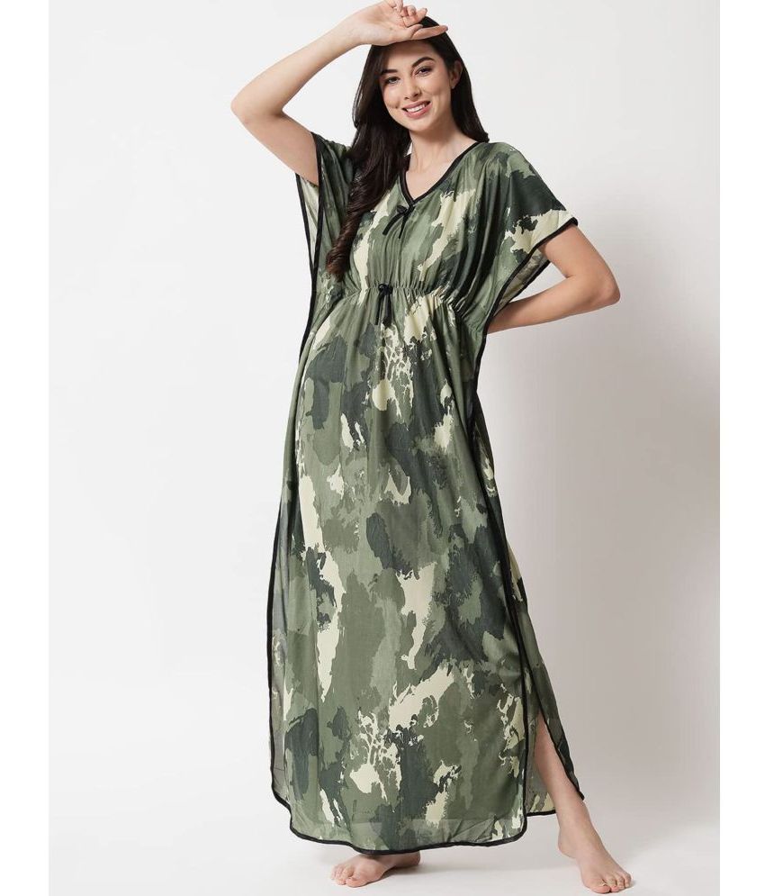     			G4Girl - Green Satin Women's Nightwear Nighty & Night Gowns ( Pack of 1 )