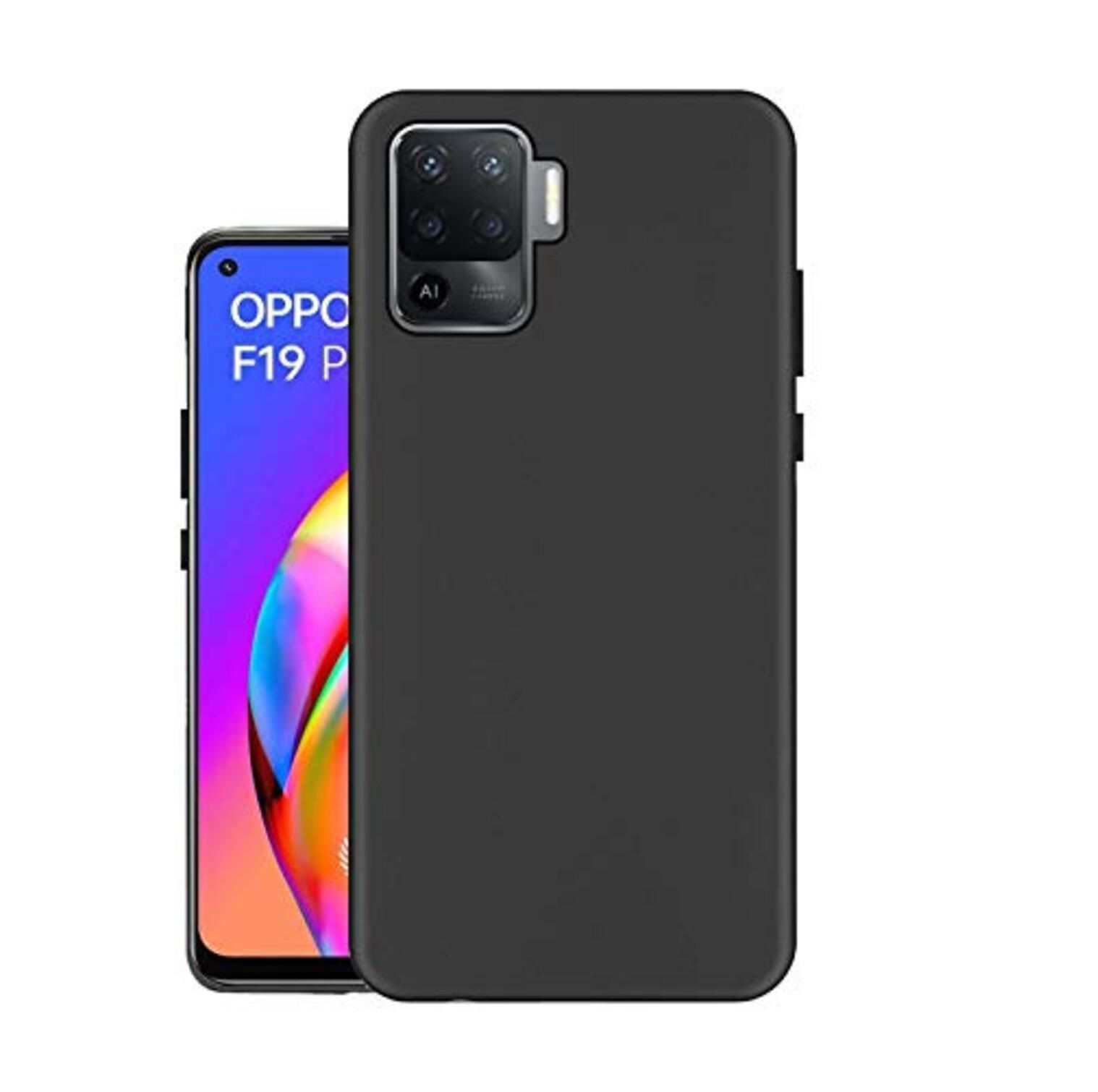     			Spectacular Ace - Black Silicon Plain Cases Compatible For Oppo F19 Pro ( Pack of 1 )