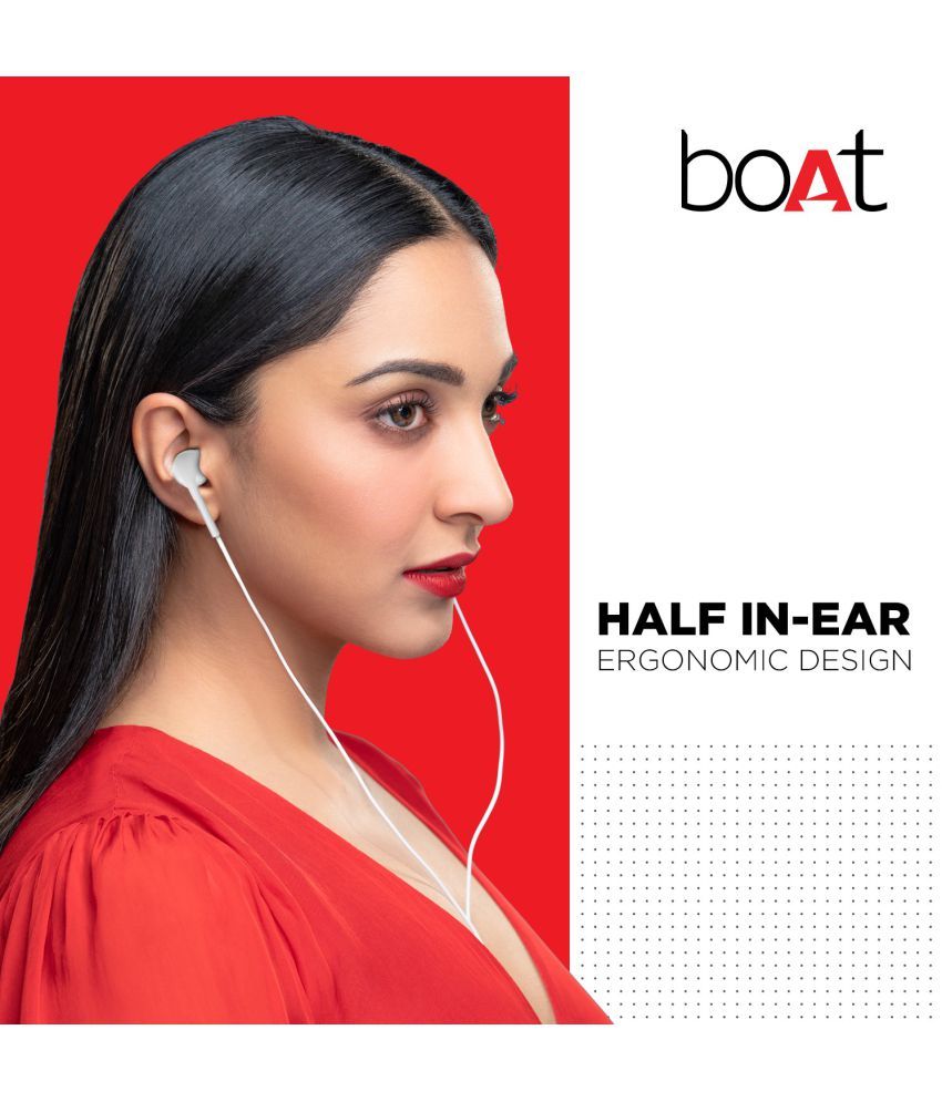 boAt Bassheads 105 On Ear Wired With Mic Headphones/Earphones White