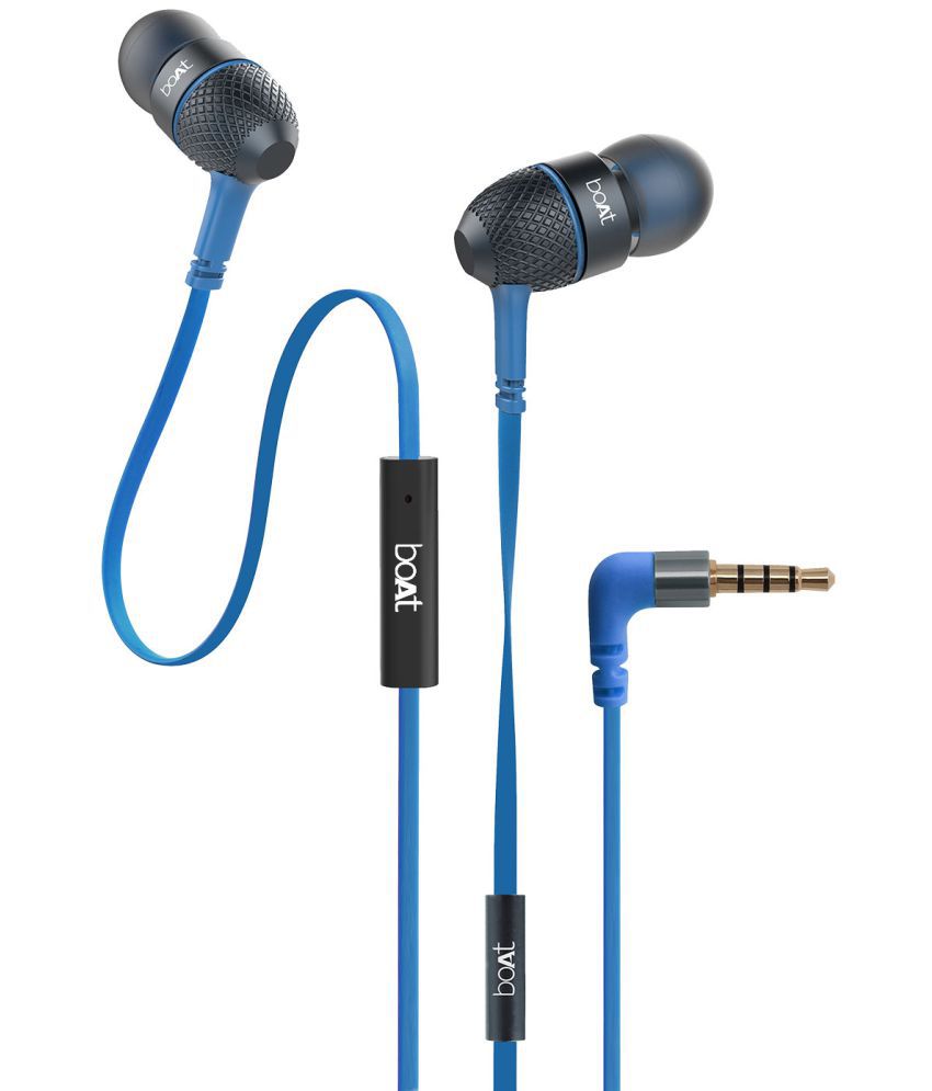 boAt Bassheads 225 On Ear Wired With Mic Headphones/Earphones Blue